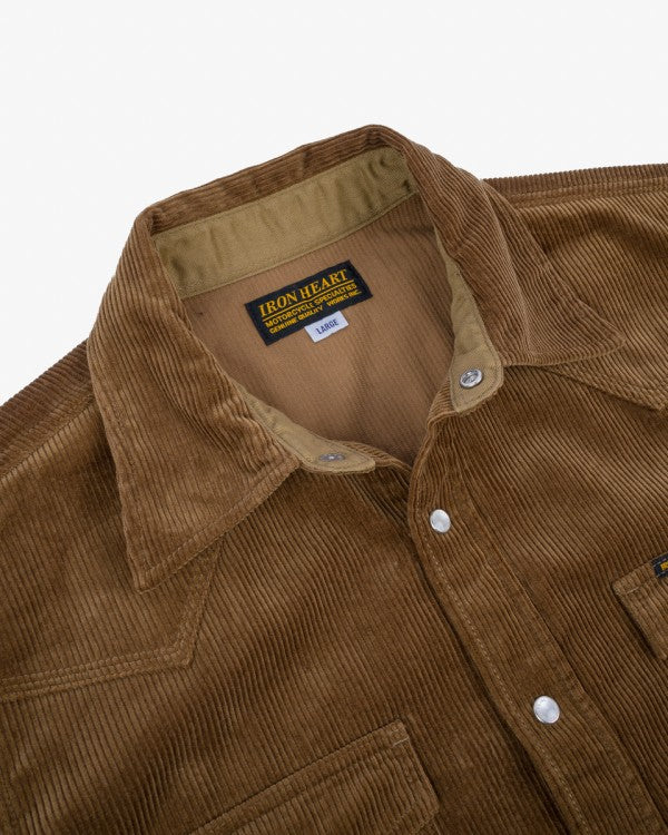 Iron Heart IHSH-398 11oz Corduroy Western Shirt - Camel