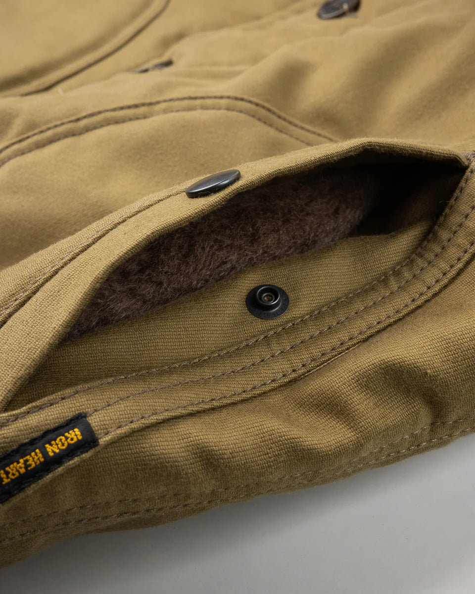 Iron Heart IHM-35 Alpaca Lined Whipcord N1 Deck Jacket - Kahki