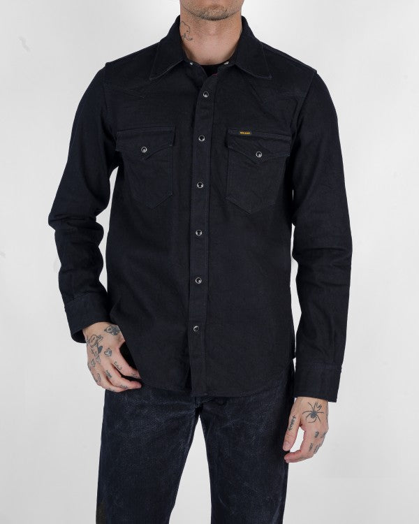 Iron Heart IHSH-396 13.5oz Denim Western Shirt - Black