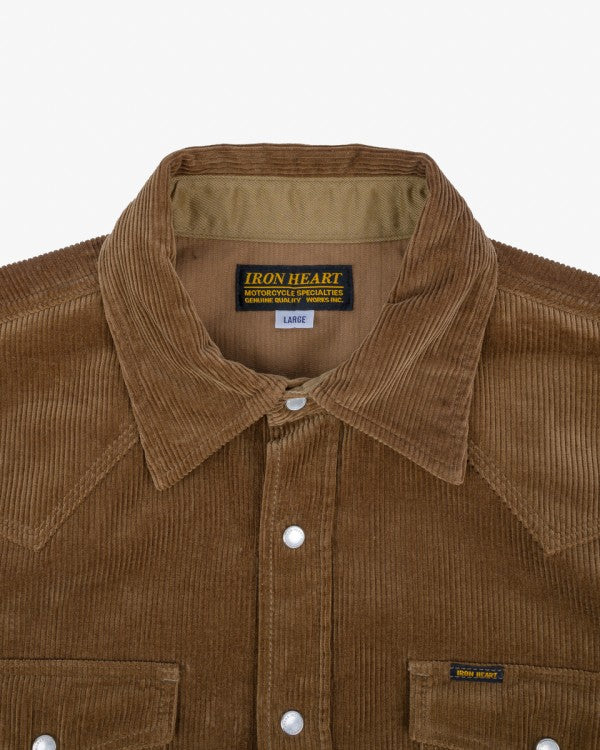 Iron Heart IHSH-398 11oz Corduroy Western Shirt - Camel