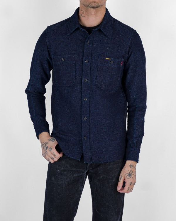 Iron Heart  IHSH-397 21oz Sashiko Work Shirt - Indigo