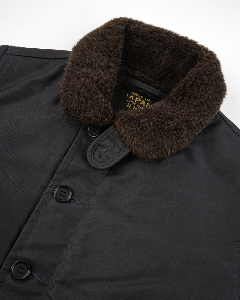 Iron Heart IHM-37 Oiled Whipcord N1 Deck Jacket - Black