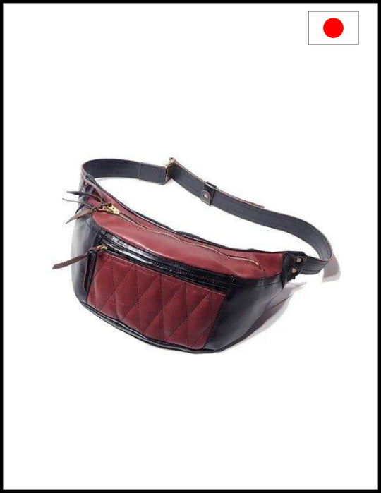 Y'2 Leather Horse Hide Waist Bag BG-09 Cherry Black