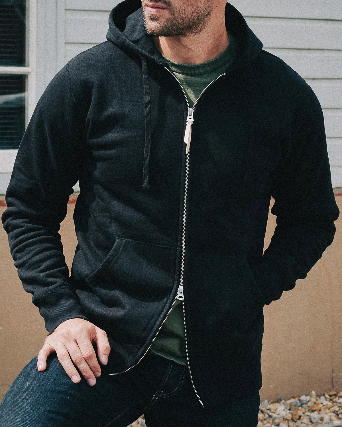Iron Heart IHSW-10-BLK 14oz Ultra Heavyweight Loopwheel Cotton Zip Iron Heart IHSW-10-BLK 14oz Ultra Heavyweight Loopwheel Cotton Zip