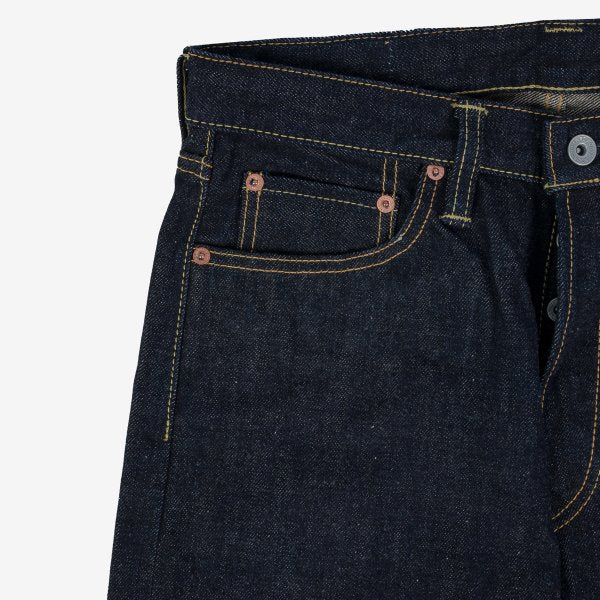 IH-888N 17oz Selvedge Denim Medium/High Rise Tapered Cut Jeans - Natural Indigo