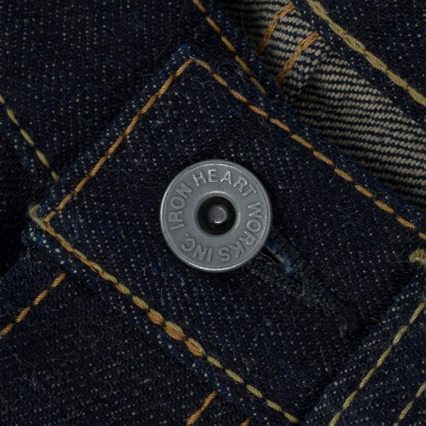 IH-888N 17oz Selvedge Denim Medium/High Rise Tapered Cut Jeans - Natural Indigo