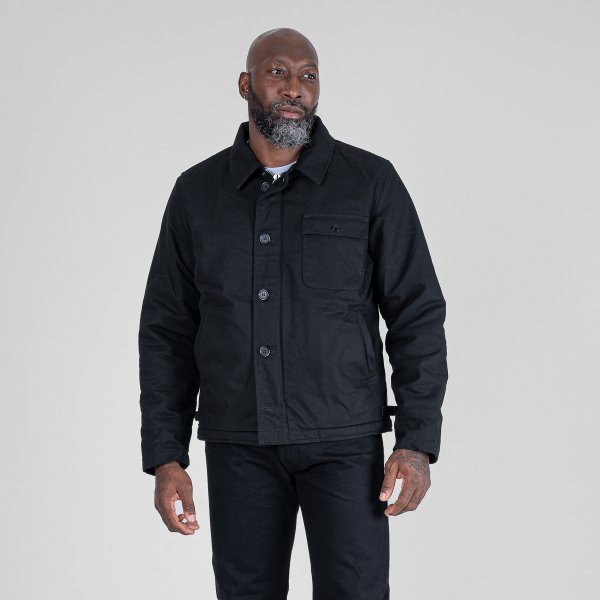 Iron Heart IHM-39 Military Serge A2 Deck Jacket - Black