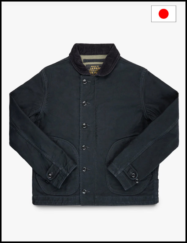 Iron Heart IHM-48 12oz Whipcord Lightweight N1 Deck Jacket - Black