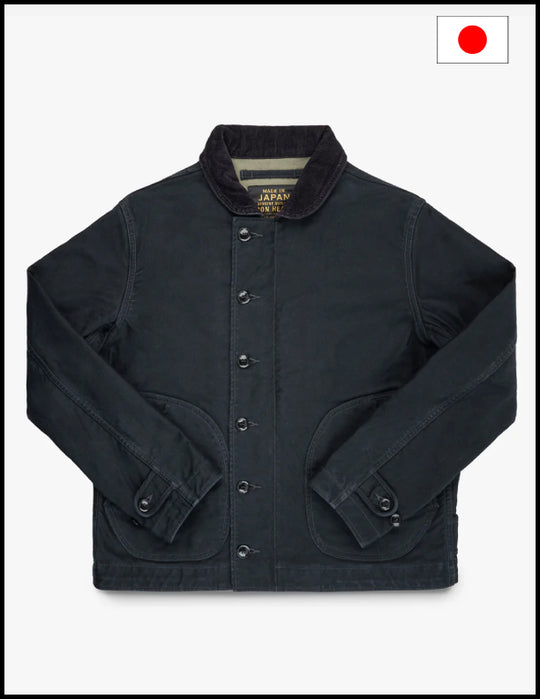 Iron Heart IHM-48 12oz Whipcord Lightweight N1 Deck Jacket - Black