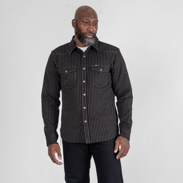 Iron Heart IHSH-227 12oz Wabash CPO Shirt - Black