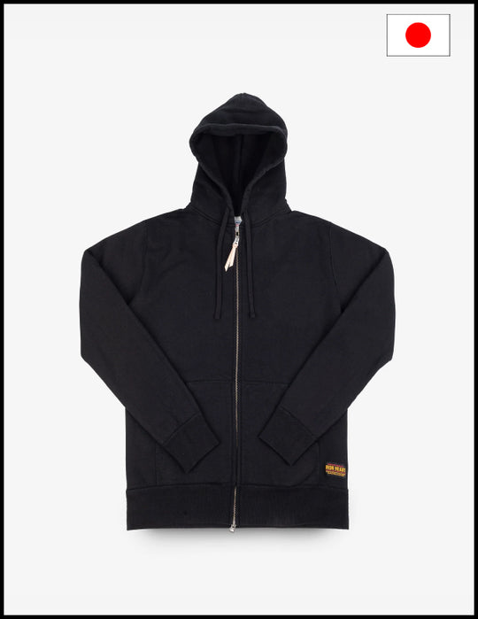Iron Heart IHSW-10-BLK 14oz Ultra Heavyweight Loopwheel Cotton Zip Up Hoodie – Black