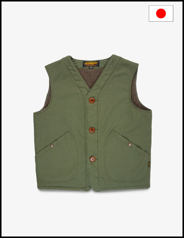 Iron Heart IHV-53 12oz Selvedge Duck Hunting Vest  Olive