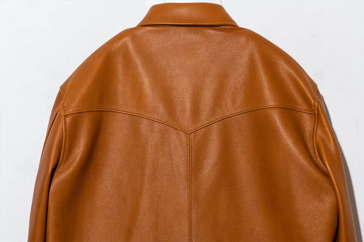 Y'2 Leather SS-13 Steer Oil Western Shirt Camel