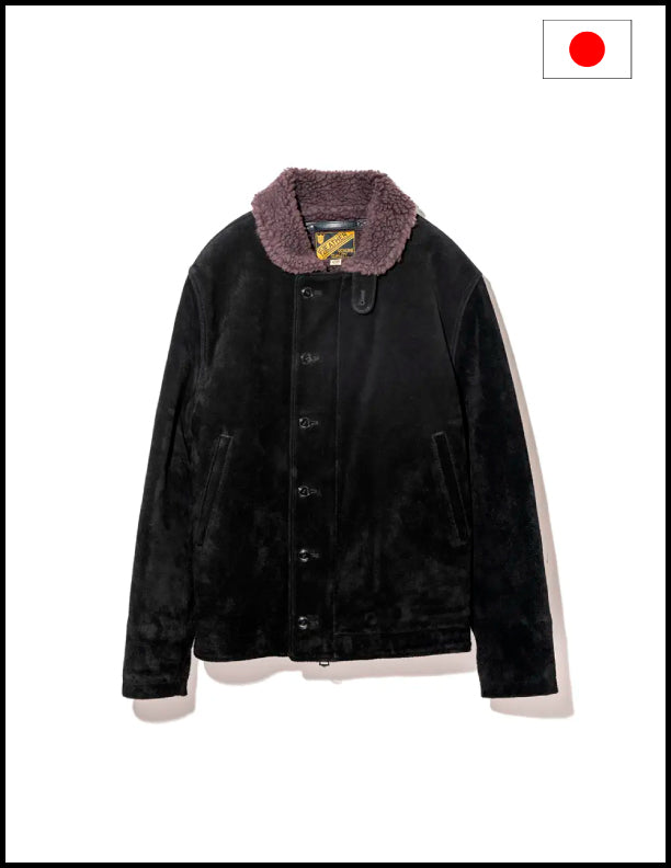 Y'2 Leather T-N1 Steer Rough out Deck Jacket Black