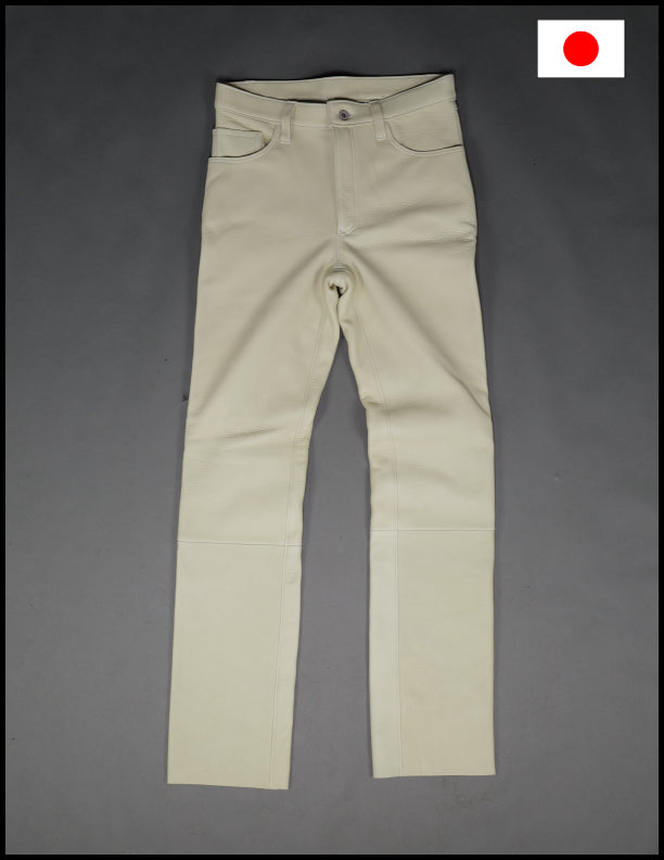 The Shop Vancouver 1.7mm Cream Deer Hide Leather Pants