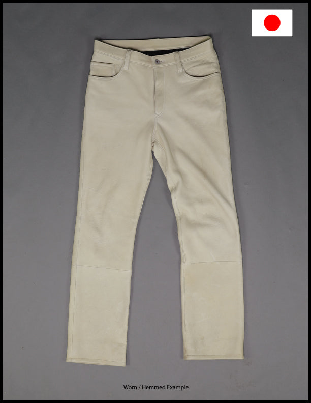 The Shop Vancouver 1.7mm Cream Deer Hide Leather Pants