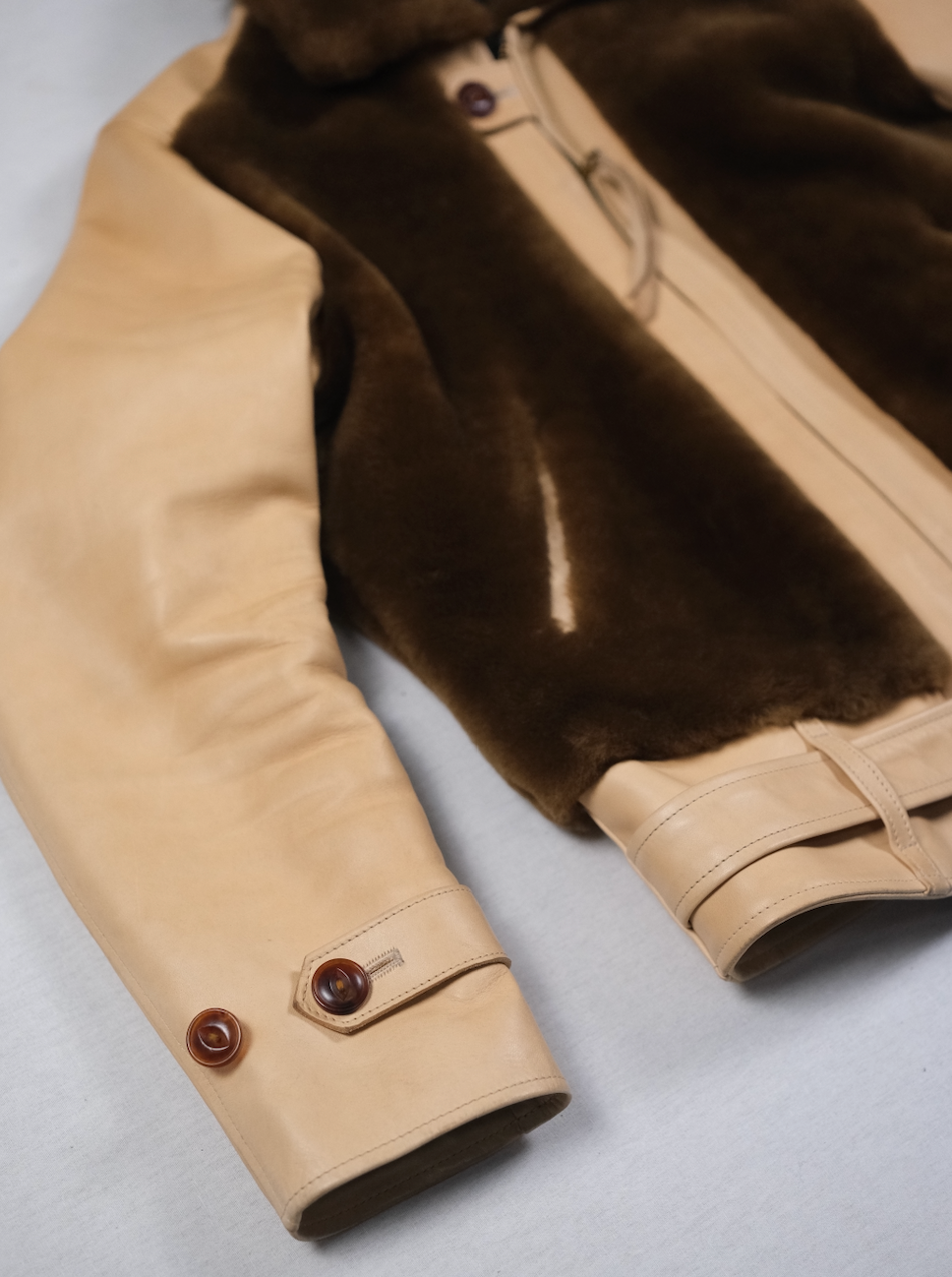 The Shop X Double Helix &quot;Golden&quot; Natural Horsehide and Shearling Grizzly Jacket