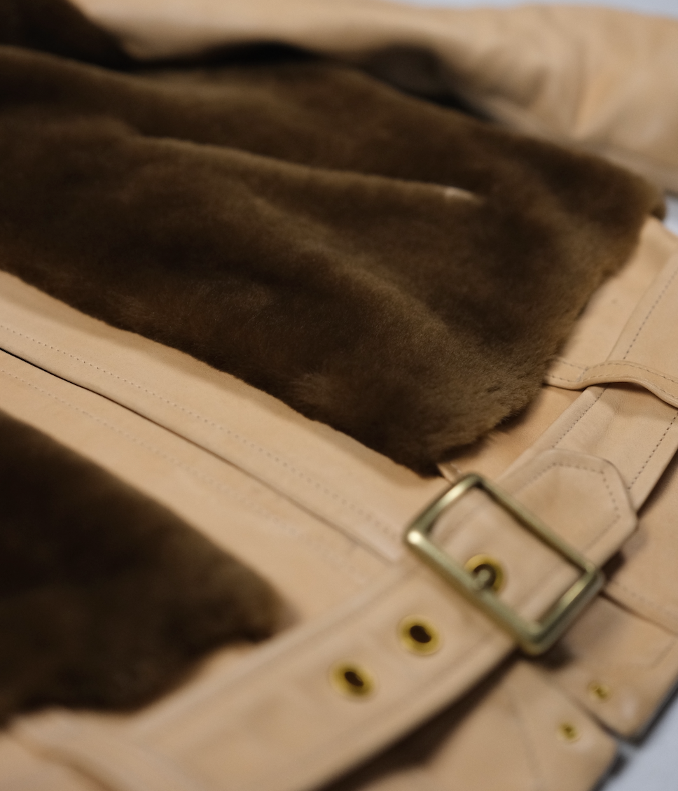 The Shop X Double Helix &quot;Baby Bear&quot; Natural Horsehide and Shearling Grizzly Jacket