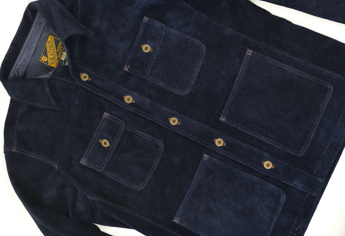 The Shop Vancouver Chore Shirt X Y&#39;2 Leather Steer rough out Navy