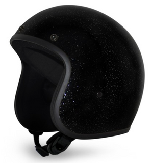 black metal flake motorcycle helmet Classic Super Low Profile 3/4 Helmet