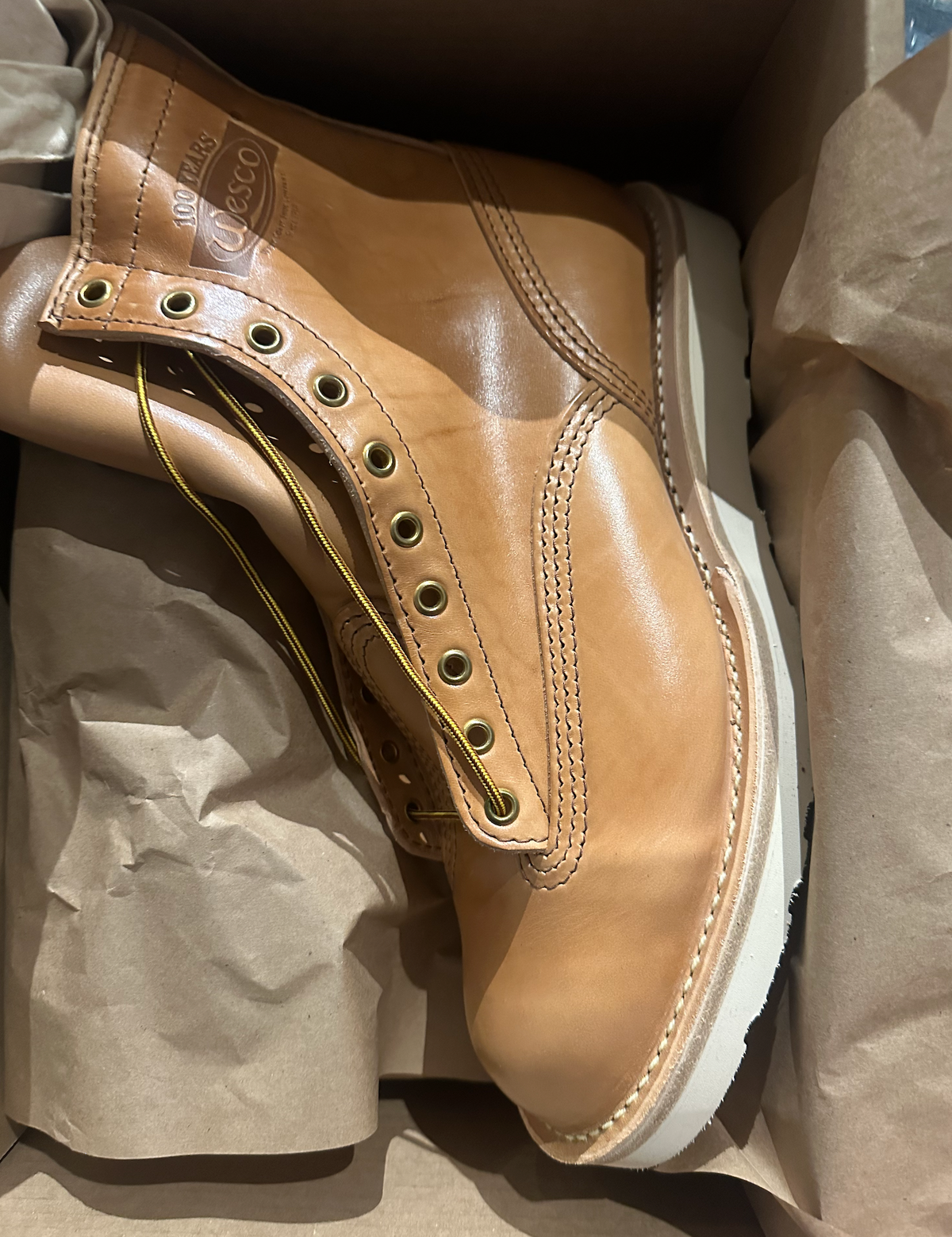 Wesco Boots X The Shop N.H Service Boot Natural Veg Tanned Horsehide