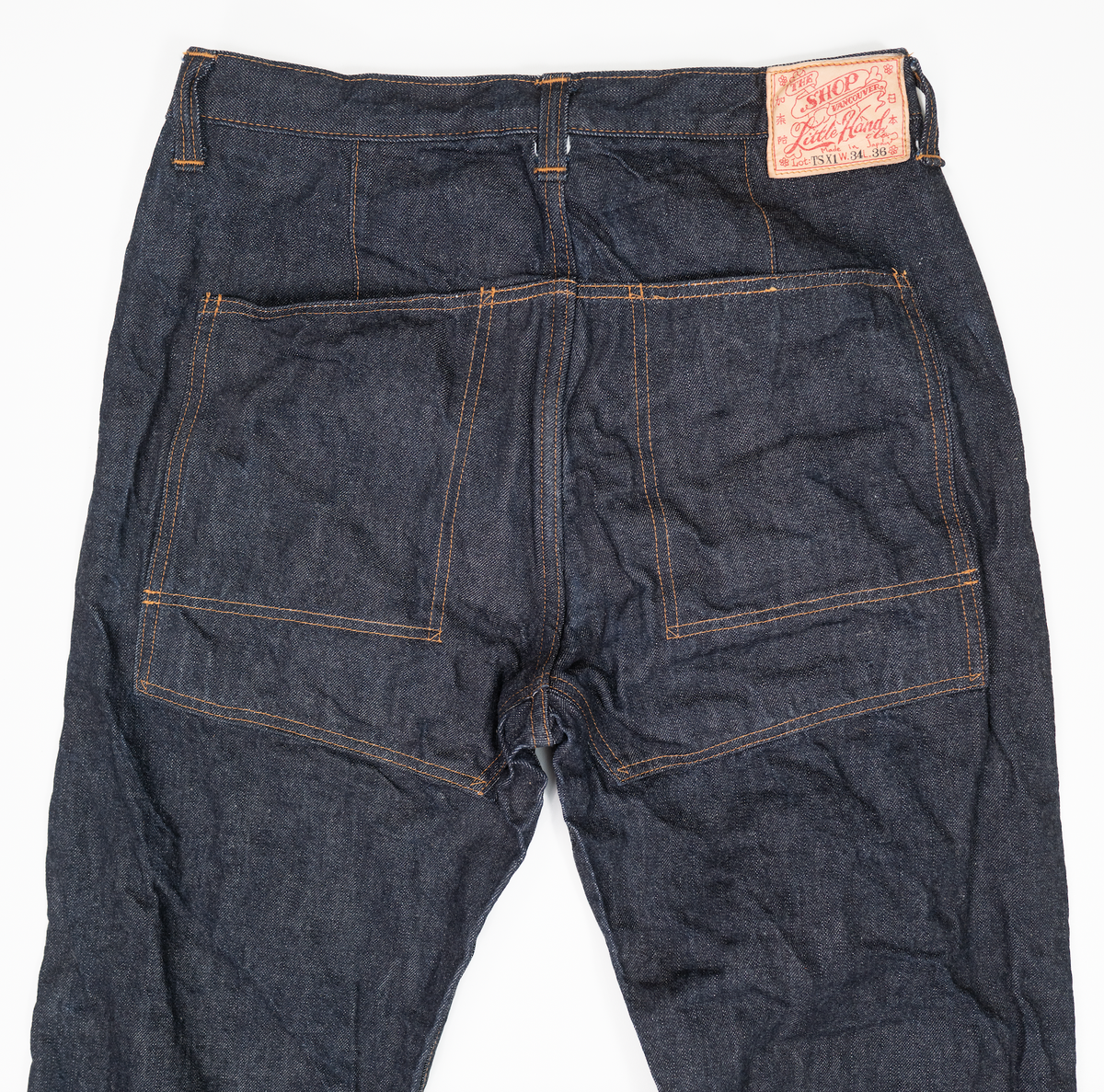 The Shop X Little Hand & Co. TSX1 Japanese selvedge denim jeans UNSANFORIZED