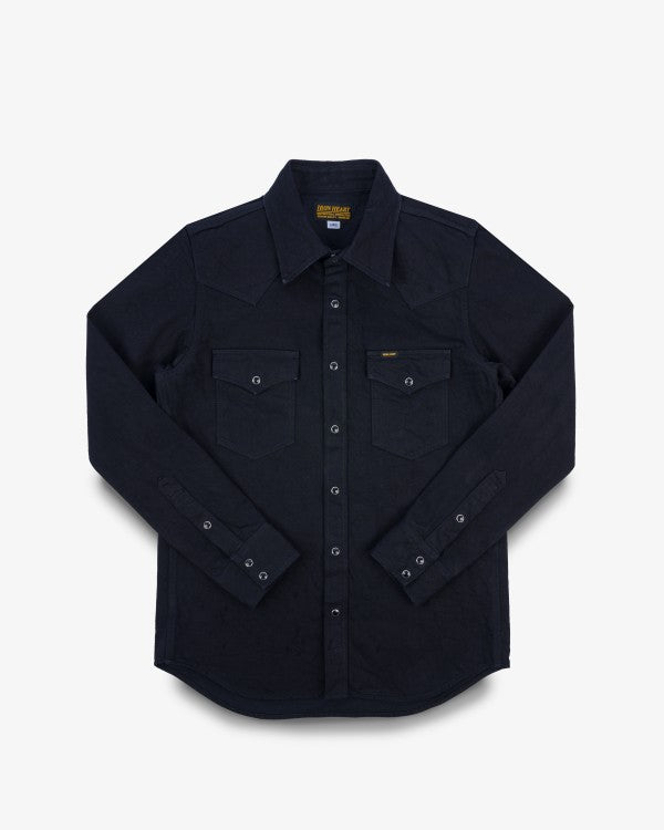 Iron Heart IHSH-396 13.5oz Denim Western Shirt - Black