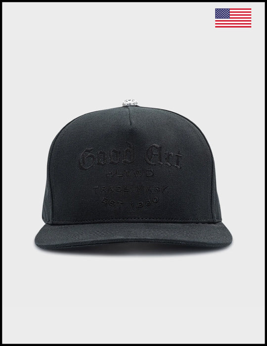 Good Art ALL BLACK HIGH CROWN SNAPBACK CAP