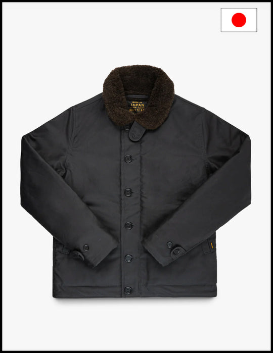 Iron Heart IHM-37 Oiled Whipcord N1 Deck Jacket - Black