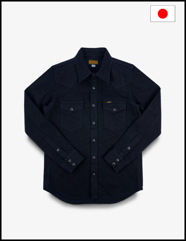 Iron Heart IHSH-396 13.5oz Denim Western Shirt - Black