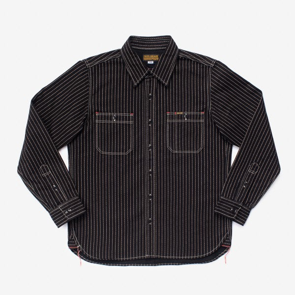 Iron Heart IHSH-266 Wabash Work Shirt Black with Black Buttons