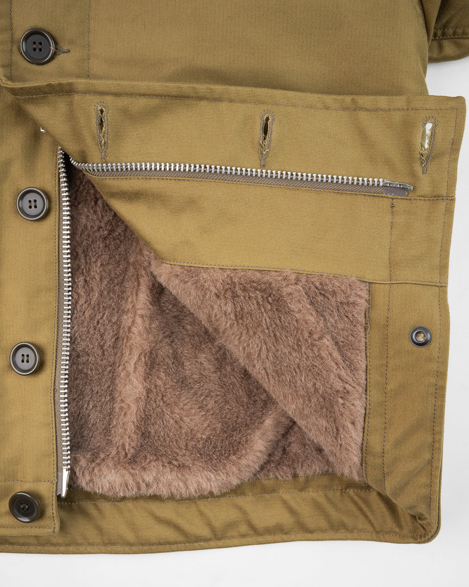 Iron Heart IHM-35 Alpaca Lined Whipcord N1 Deck Jacket - Kahki