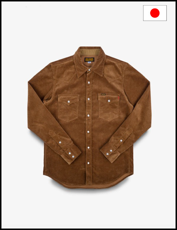 Iron Heart IHSH-398 11oz Corduroy Western Shirt - Camel