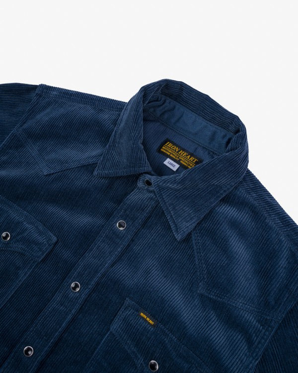 Iron Heart IHSH-398 11oz Corduroy Western Shirt - Navy