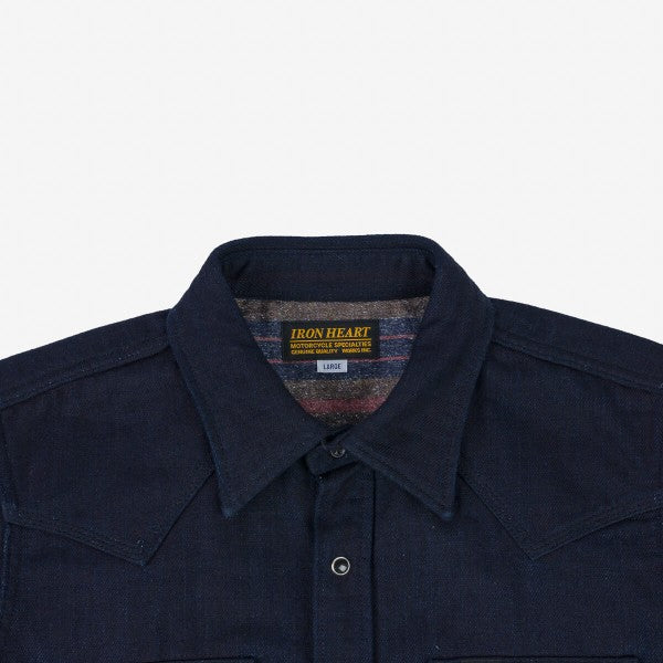Iron Heart  IHSH-368 14oz Double Cloth Western Shirt - Indigo