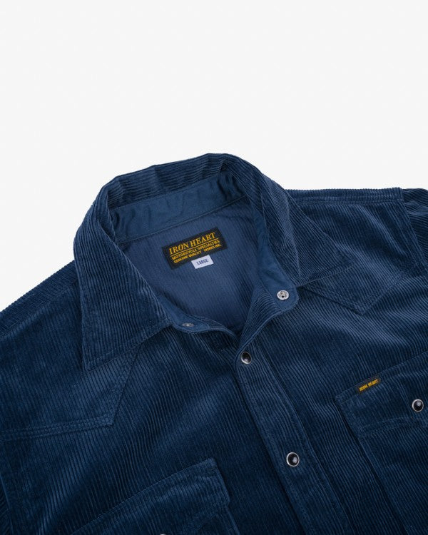 Iron Heart IHSH-398 11oz Corduroy Western Shirt - Navy