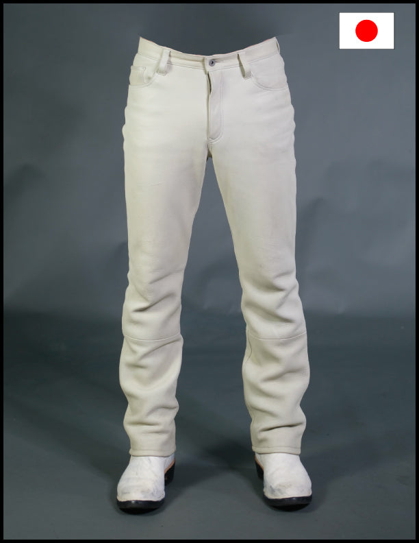 The Shop Vancouver 1.7mm Cream Deer Hide Leather Pants