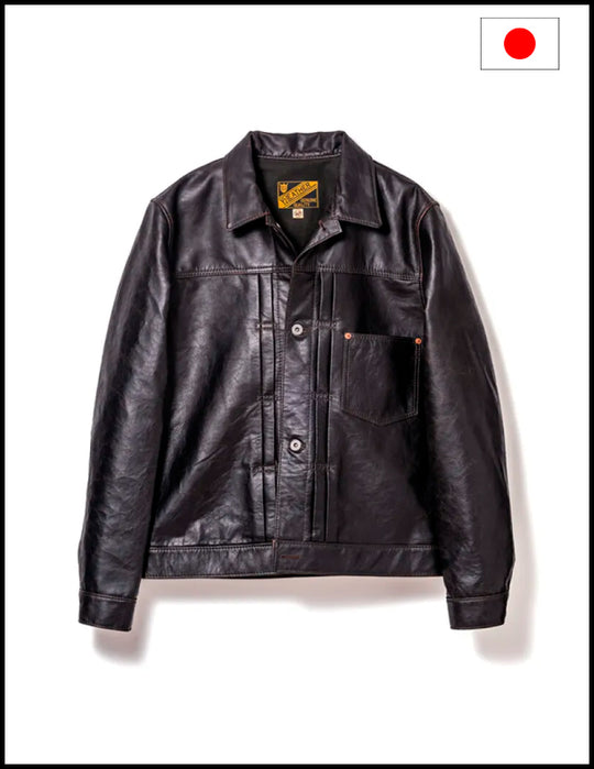 Y'2 Leather FB-140 T Faded Horse Type 1 Jacket Black tea core