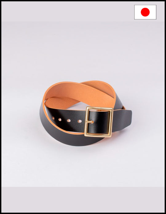 OGL Vintage 1.75" Leather Belt - Hand-Dyed Black