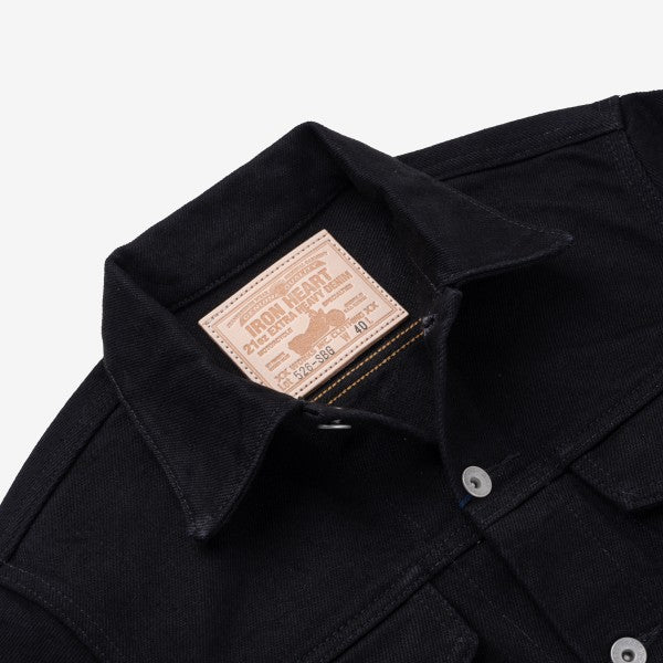 IH-526-SBG  21oz Selvedge Denim Modified Type III Jacket - Superblack (Fades To Grey)