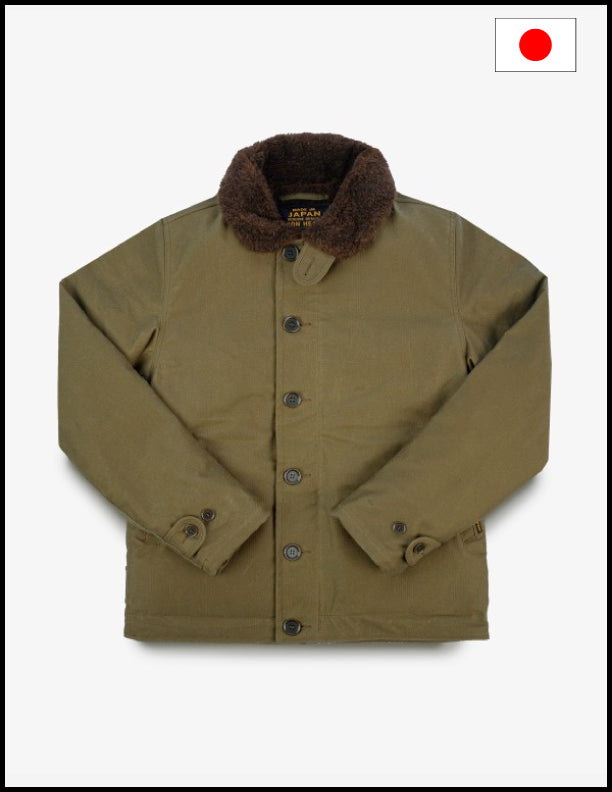 Iron Heart IHM-37 Oiled Whipcord N1 Deck Jacket - Khaki