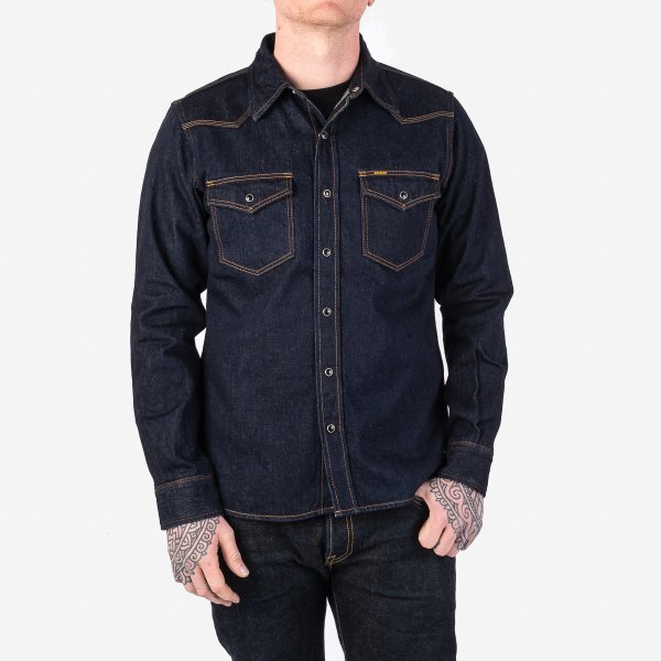 IHSH-33 12oz Selvedge Denim Western Shirt Indigo