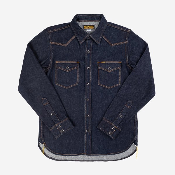 Iron Heart IHSH-33 12oz Selvedge Denim Western Shirt Indigo