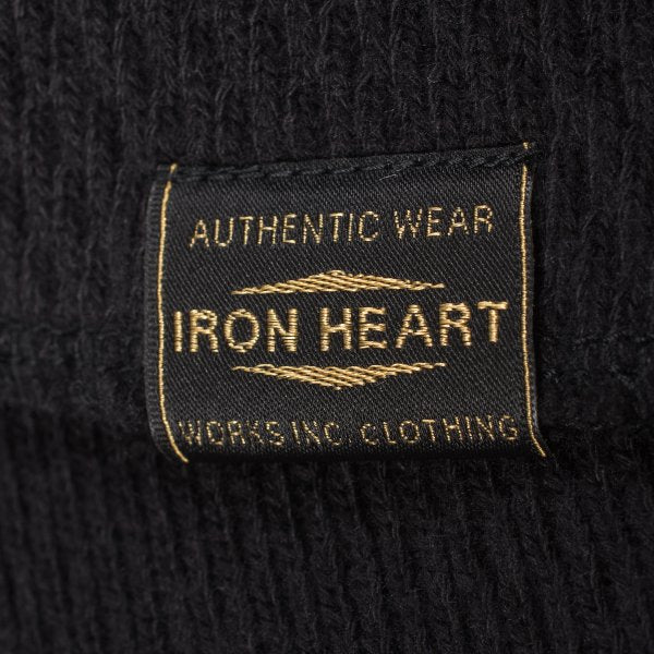 Iron Heart IHTL-1700 Cotton Knit Crew Neck Long Sleeved Thermal Sweater - Black