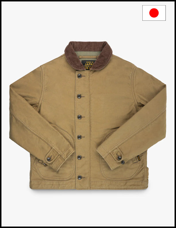 Iron Heart IHM-48 12oz Whipcord Lightweight N1 Deck Jacket - Khaki