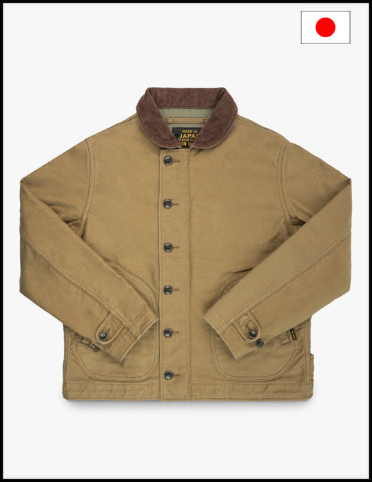 Iron Heart IHM-48 12oz Whipcord Lightweight N1 Deck Jacket - Khaki