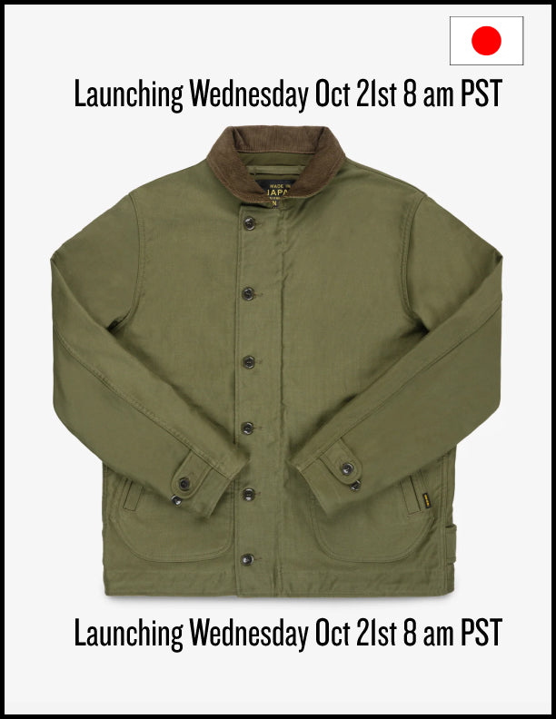 IHM-53-ODG 12oz Whipcord Lightweight N1 Deck Jacket - Olive Drab Green