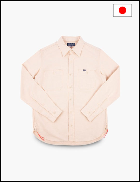 Iron Heart  IHSH-414  9oz Cotton Linen Work Shirt - Off White