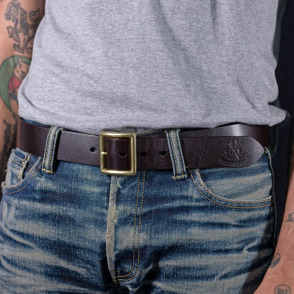 OGL Vintage Buckle Leather Belt - Brown