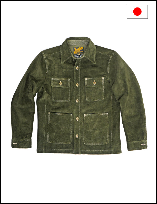The Shop Vancouver Chore Shirt Steer rough out Olive